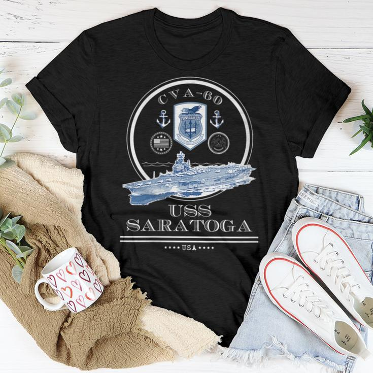 Womens Uss Saratoga Cva-60 Naval Ship Military Aircraft Carrier Women T-shirt Funny Gifts