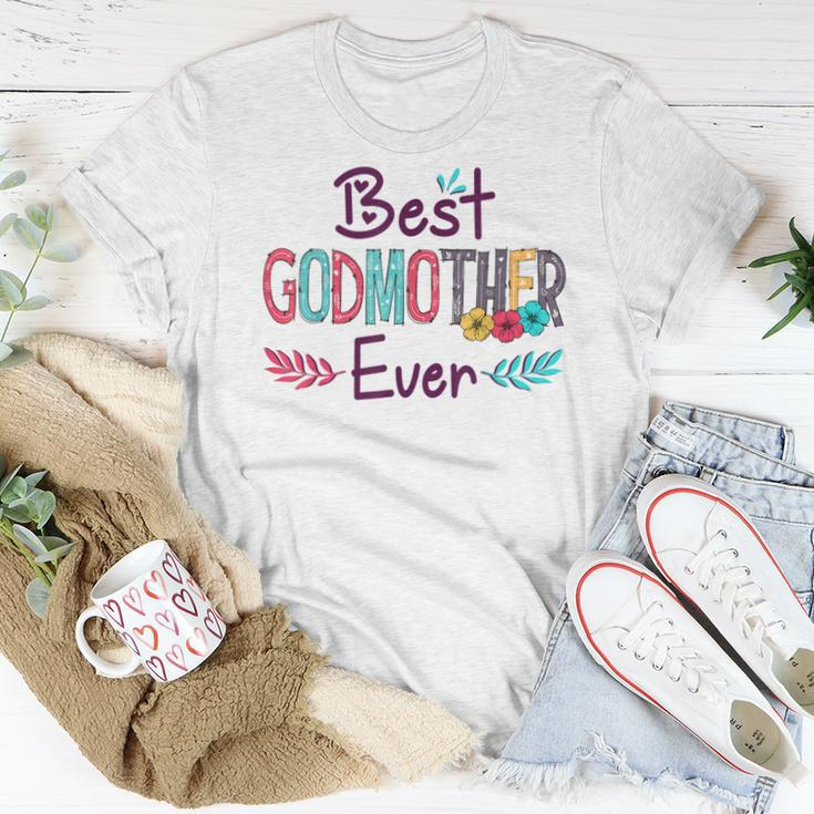 Best Godmother Ever Women Flower Decor Mom Women T-shirt Funny Gifts