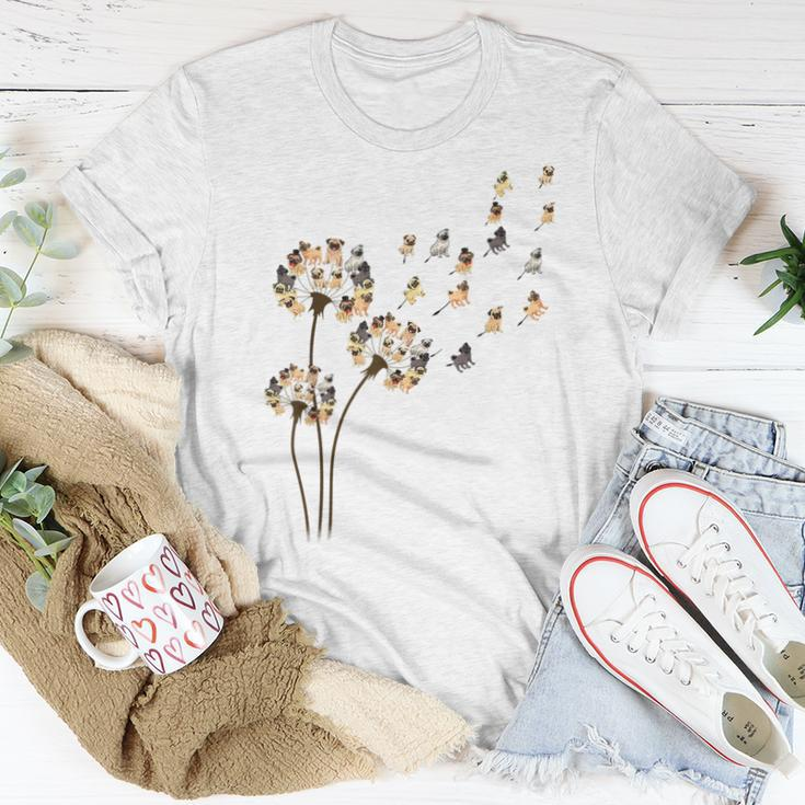 Flower Pug Dog Dandelion Animals Lover Women T-shirt Unique Gifts
