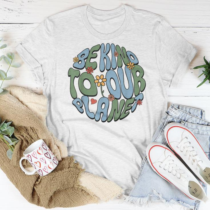 Groovy Earth Day Be Kind To Our Planet Earth Day 2023 Women T-shirt Unique Gifts