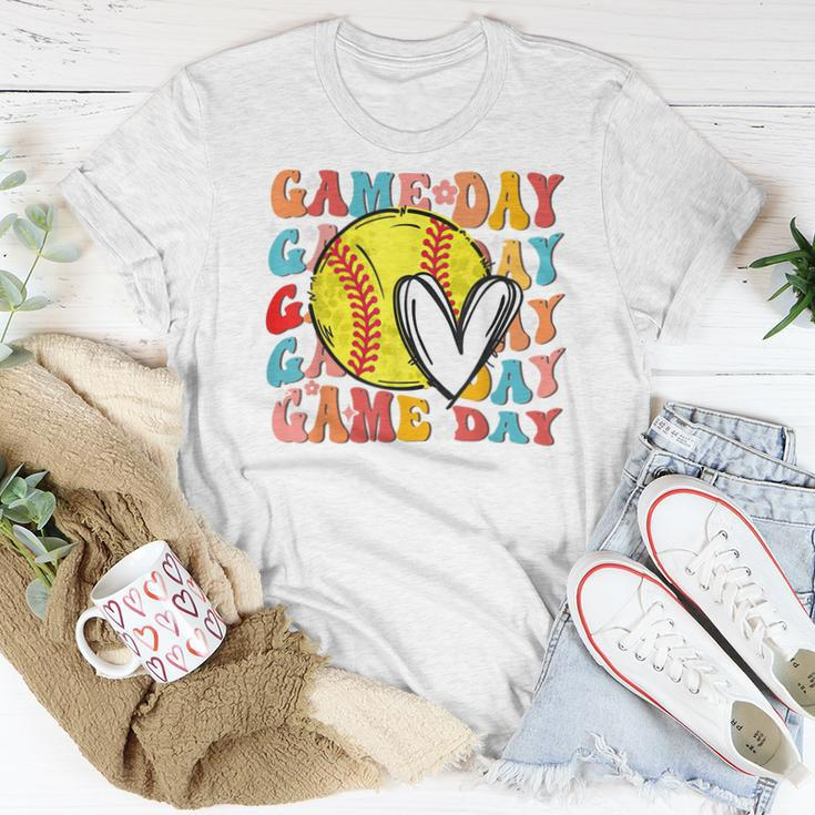Groovy Softball Game Day Team Sports Softball Mom Game Day Women T-shirt Unique Gifts