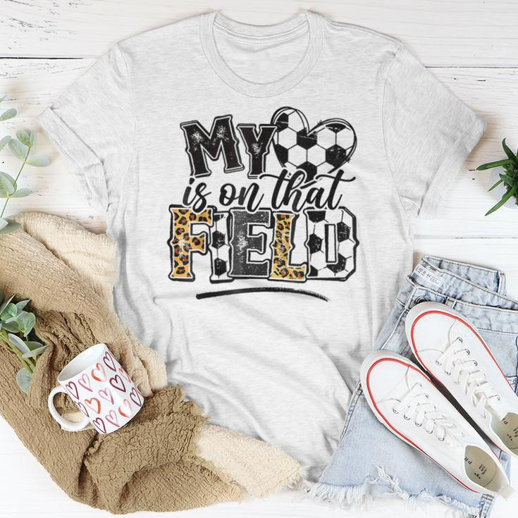 My Heart Is On That Field Soccer Leopard Soccer Mom Women T-shirt Unique Gifts