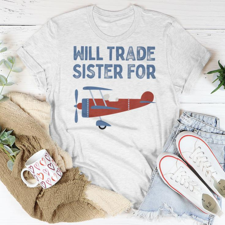 Kids Will Trade Sister For Airplane Kids Airplane Women T-shirt Unique Gifts