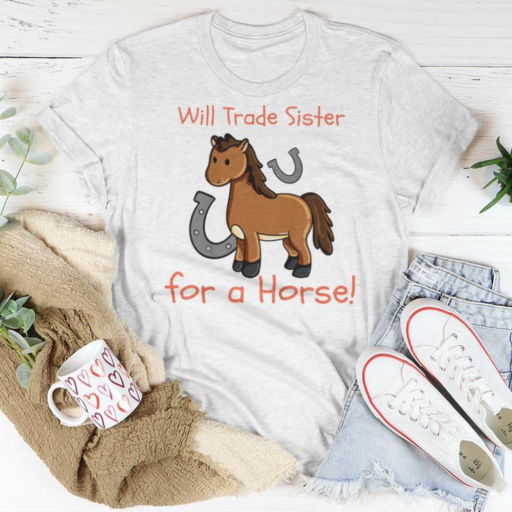 Kids Will Trade Sister For Horse Girls Siblings Sibs Women T-shirt Unique Gifts
