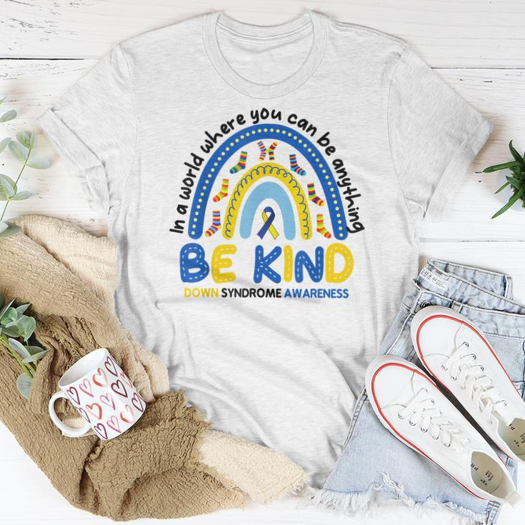 Be Kind Rainbow World Down Syndrome Awareness Women T-shirt Unique Gifts