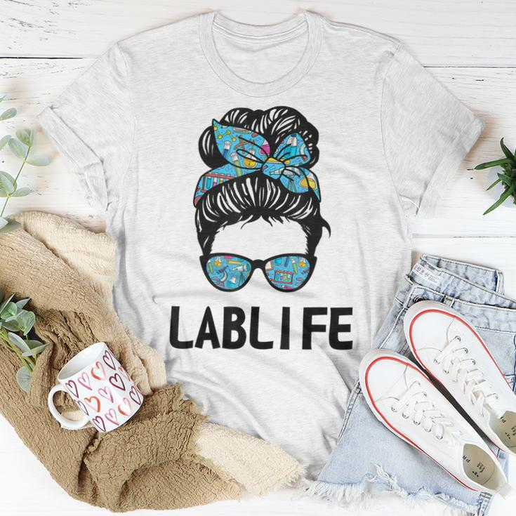 Lab-Life Women Bandana Messy Bun Sunglasses Laboratory Women T-shirt Unique Gifts