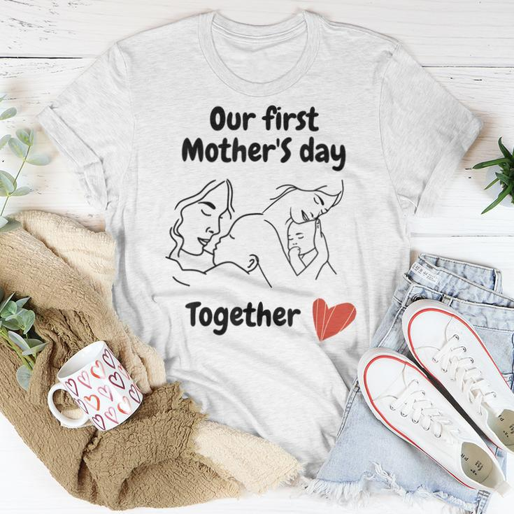 Our First Mothers Day Mothers Day Gift  Women Crewneck Short T-shirt Personalized Gifts