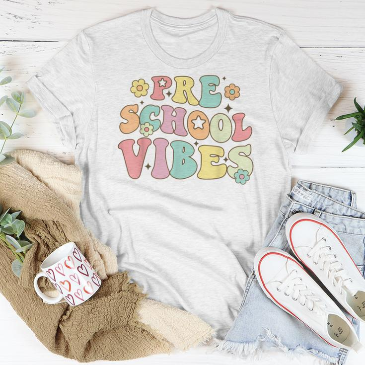 Preschool Vibes Retro Groovy Teacher Nursery School Women T-shirt Unique Gifts