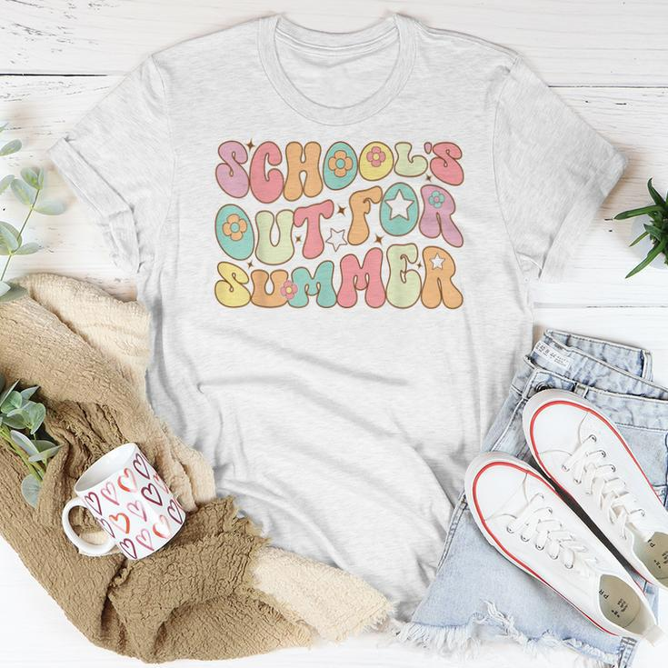 Retro Groovy Schools Out For Summer Graduation Teacher Kids Women T-shirt Unique Gifts