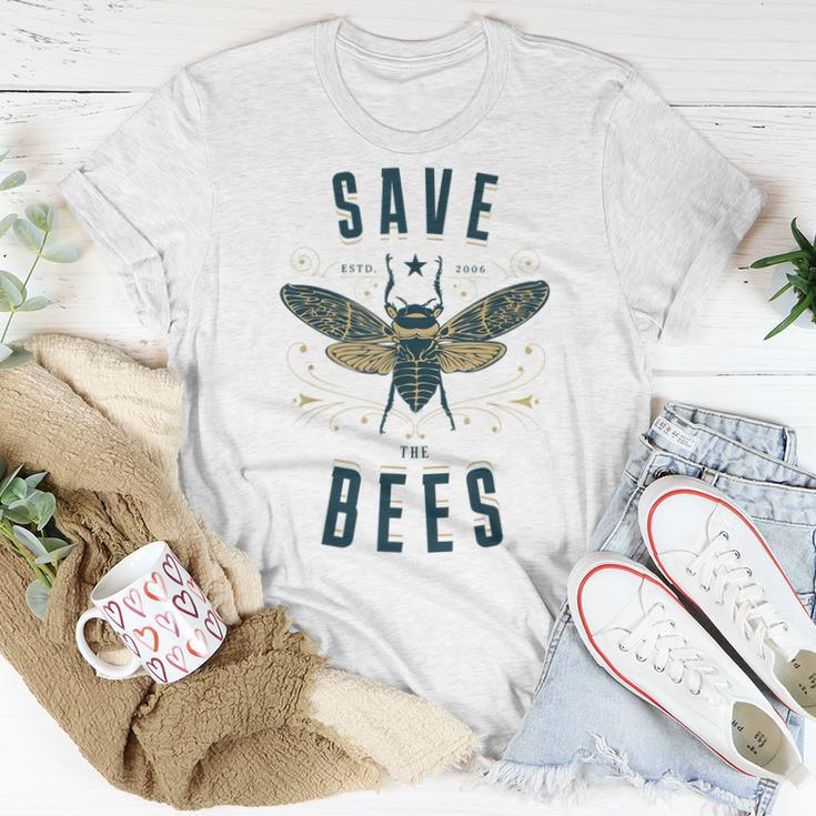 Retro Save The Bees Apiary Bee Beekeeper Earth Day Women T-shirt Unique Gifts