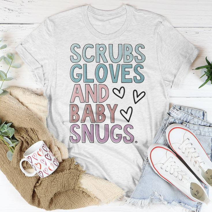 Womens Scrubs Gloves And Baby Snugs Women T-shirt Unique Gifts