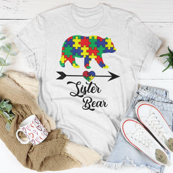 Sister Bear Puzzle Autism Awareness Big Sis Women T-shirt Unique Gifts