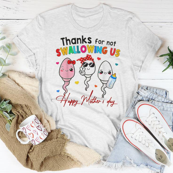 Thanks For Not Swallowing Us Happy Mothers Day Fathers Day Women Crewneck Short T-shirt Personalized Gifts