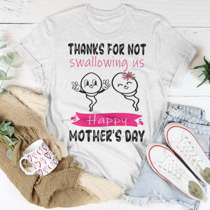 Thanks For Not Swallowing Us Happy Mothers Day From Children Women Crewneck Short T-shirt Personalized Gifts