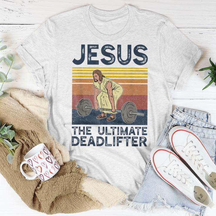Vintage Jesus The Ultimate Deadlifter Christian Gym Women T-shirt Unique Gifts