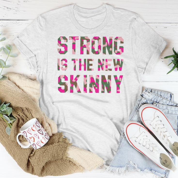 Womens Strong Is The New Skinny Pink Camo Gym Camouflage Lover Women T-shirt Funny Gifts