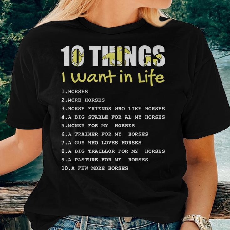10 Things I Want In Life Horse Horse For Girls Women T-shirt Gifts for Her