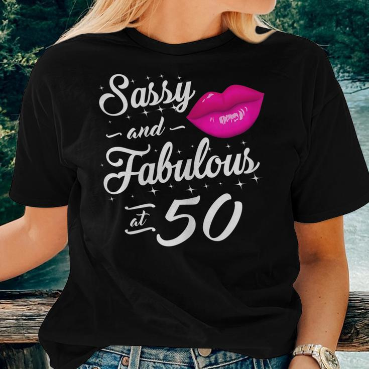 50Th Birthday Tshirt Sassy And Fabulous 50 Year Old Tee Women T-shirt Gifts for Her