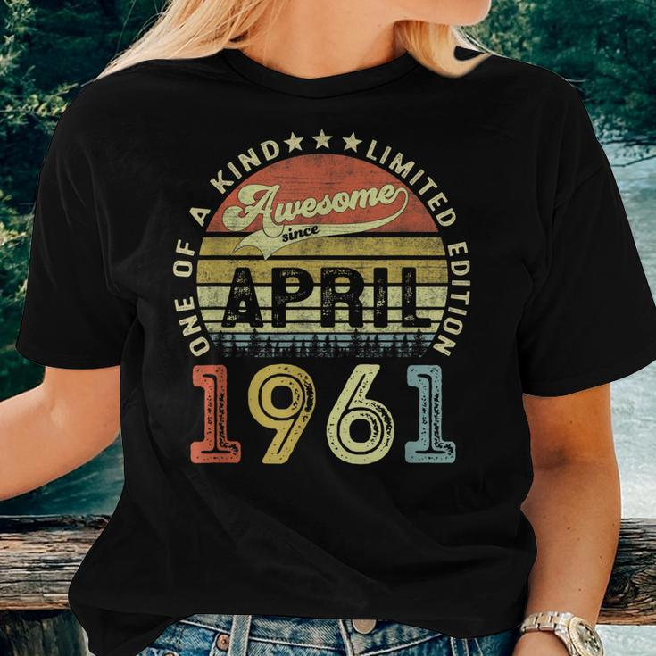 60 Years Old Birthday Awesome Since April 1961 60Th Birthday Women T-shirt Gifts for Her