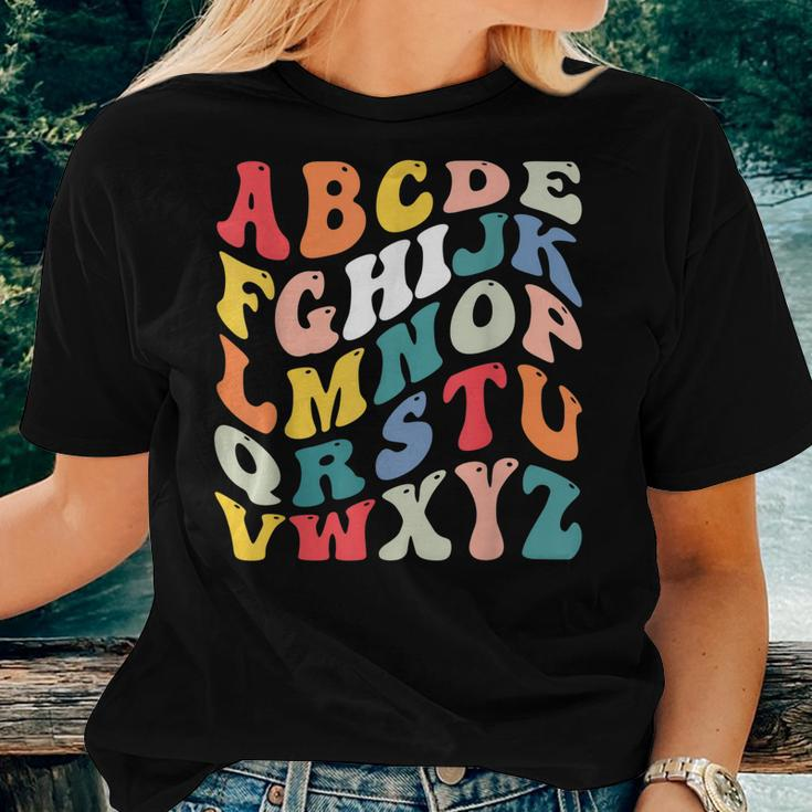 Alphabet Hi Back To School Abc Pre K Kindergarten Teacher Women T-shirt Gifts for Her