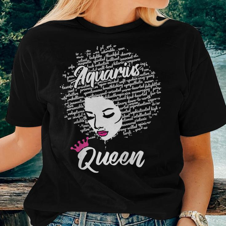 Aquarius Zodiac Birthday Afro For Black Women Women T-shirt Gifts for Her