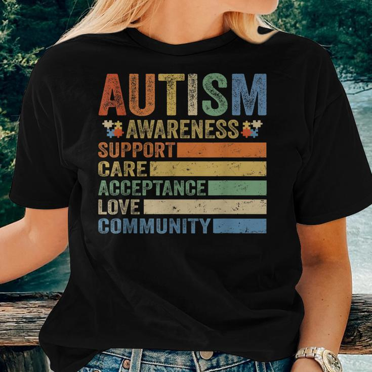 Autism Awareness Support Care Acceptance For Women Mom Dad Women T-shirt Gifts for Her