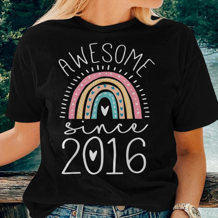 Awesome Since 2016 7Th Birthday Rainbow Born In 2016 Women T-shirt Gifts for Her