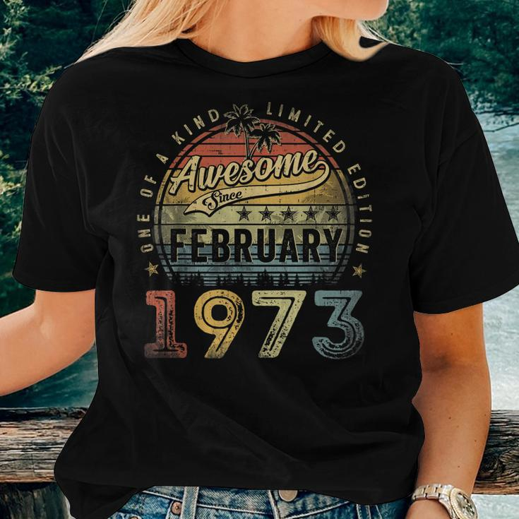 Awesome Since February 1973 50 Years Old 50Th Birthday Gifts Women T-shirt Gifts for Her