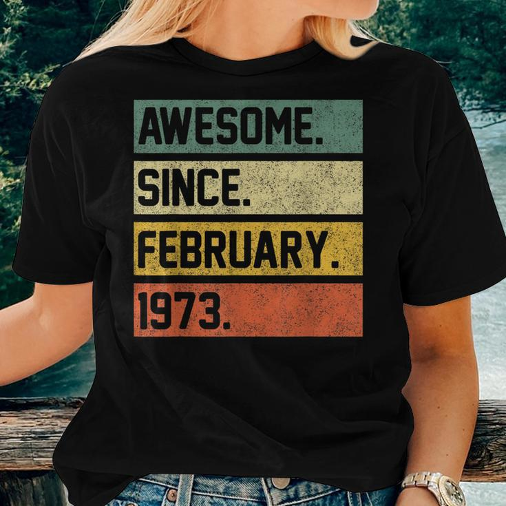 Awesome Since February 1973 50 Years Old Gifts 50Th Birthday Women T-shirt Gifts for Her