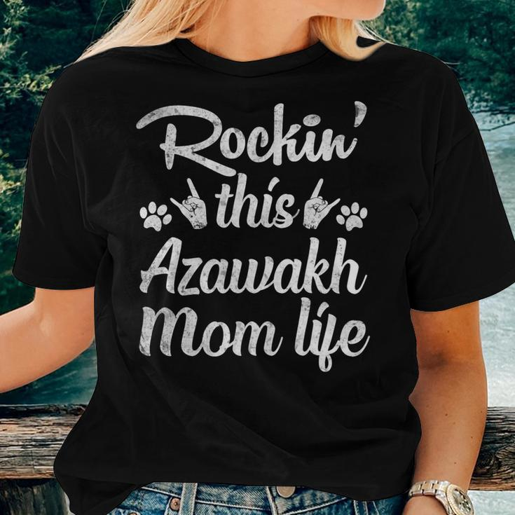 Azawakh Mom Rockin This Dog Mom Life Best Owner Mother Day Women T-shirt Casual Daily Crewneck Short Sleeve Graphic Basic Unisex Tee Gifts for Her