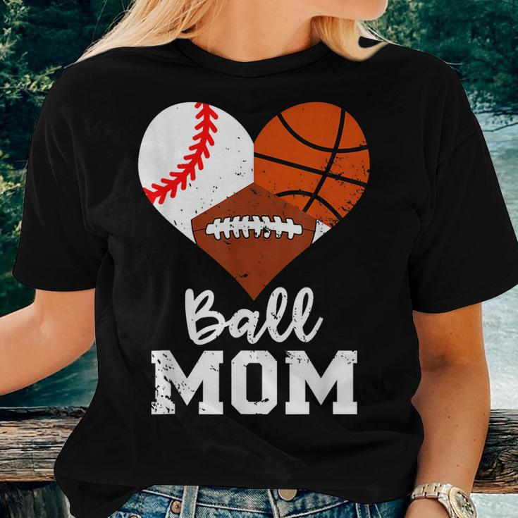Ball Mom Baseball Football Basketball Mom Women T-shirt Gifts for Her