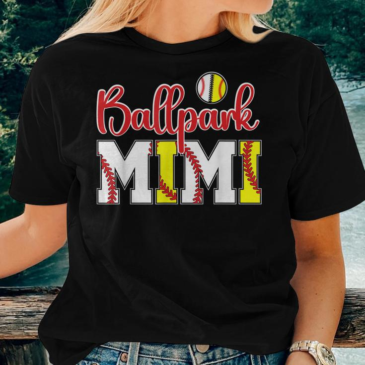 Ballpark Mimi Softball Baseball Mimi Grandma Women T-shirt Gifts for Her