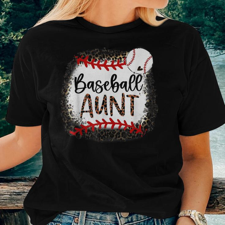 Baseball Aunt Leopard Baseball Aunt Women T-shirt Gifts for Her