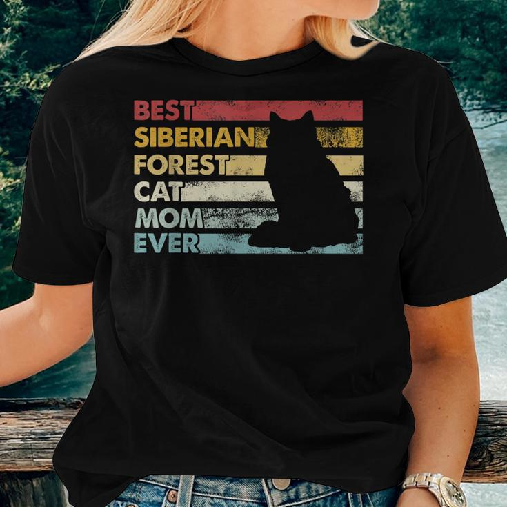 Best Cat Mom Ever Mother Siberian Forest Cat Women T-shirt Gifts for Her