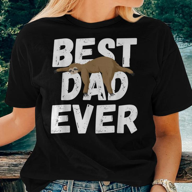Best Dad Ever Sleeping Sloth Lazy Father Fathers Day Women T-shirt Gifts for Her