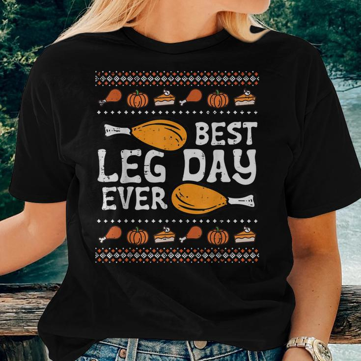 Best Leg Day Ever Turkey Funny Thanksgiving Men Women Kids Women T-shirt Gifts for Her
