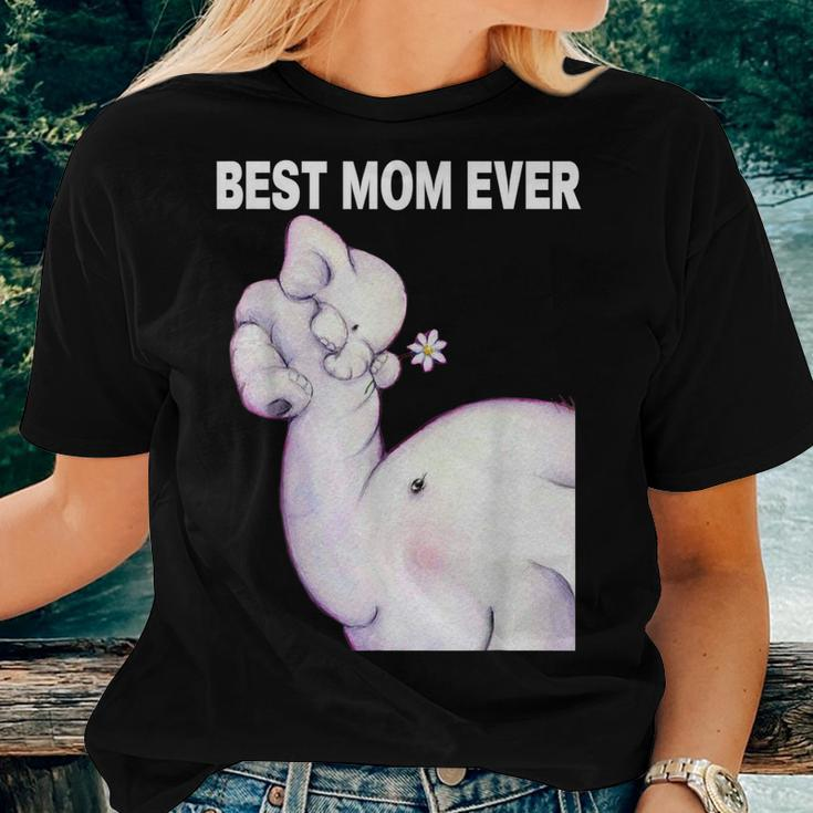 Womens Best Mom Ever Elephant Tshirt For Mother Women T-shirt Gifts for Her