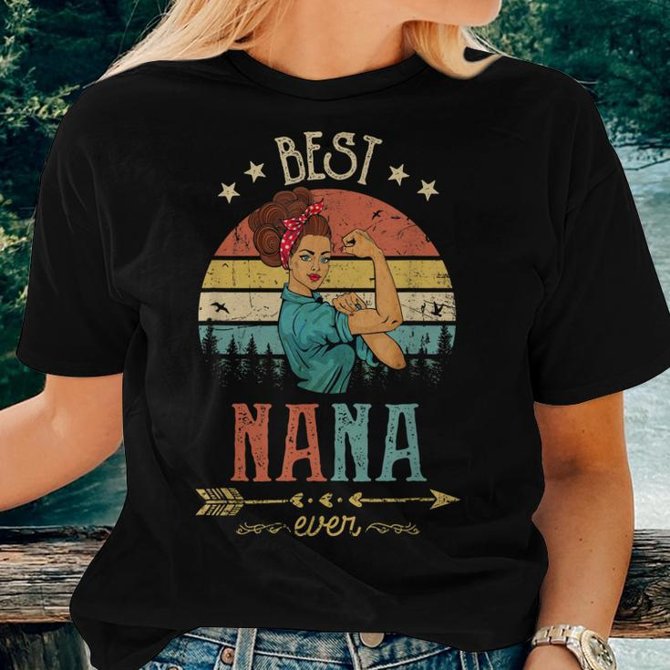 Best Nana Ever Women Rosie Vintage Retro Decor Grandma Women T-shirt Gifts for Her