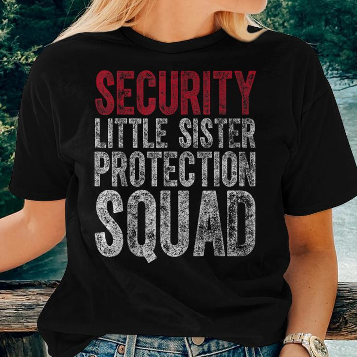 Big Brother Security Little Sister Protection Squad Women T-shirt Gifts for Her