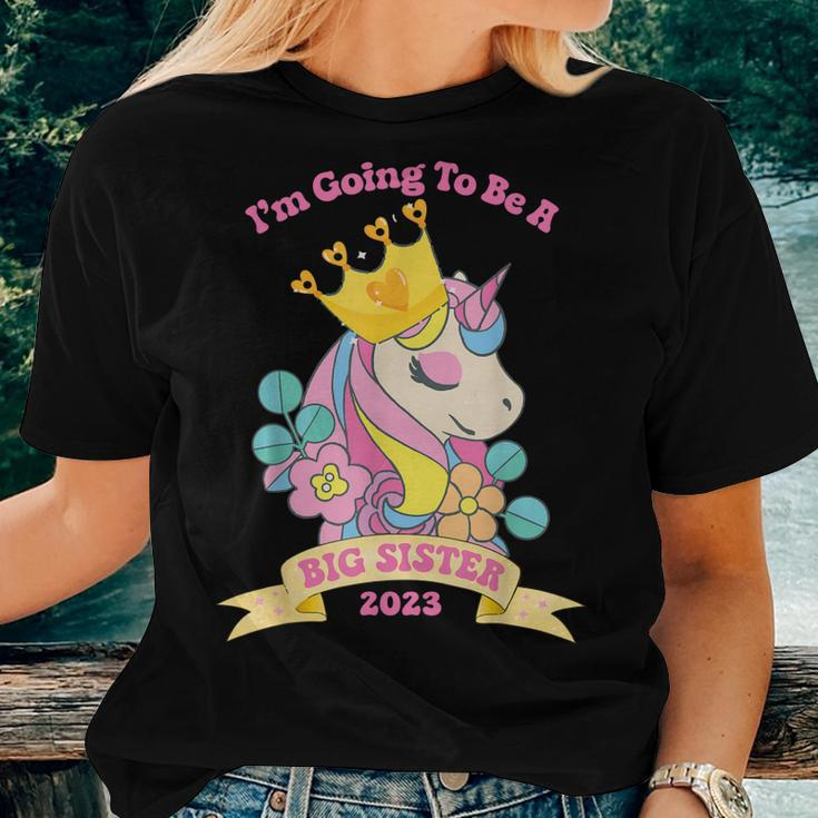 Big Sister Unicorn Im Going To Be A Big Sister Kids 2023 Women T-shirt Gifts for Her