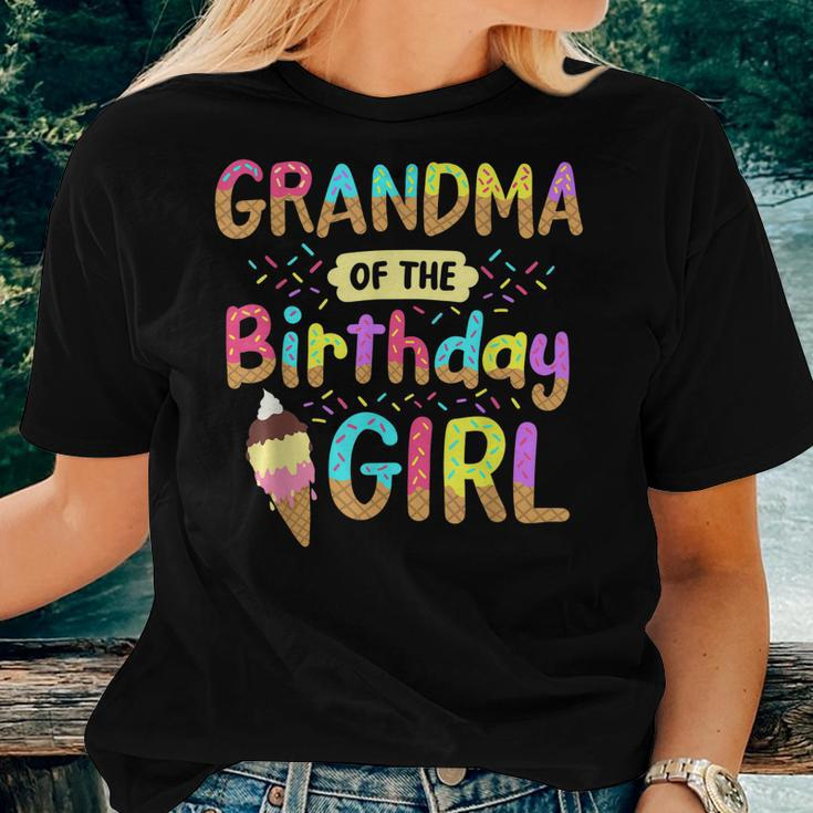 Birthday Grandma Of The Bday Girls Ice Cream Party Family Women T-shirt Gifts for Her