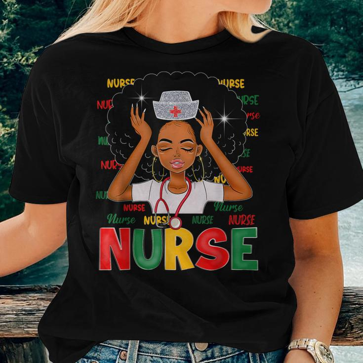 Black Strong Nurse Afro Love Melanin African American Women V4 Women T-shirt Gifts for Her