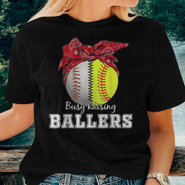 Busy Raising Ballers Softball Baseball Baseball Mom Women T-shirt Gifts for Her