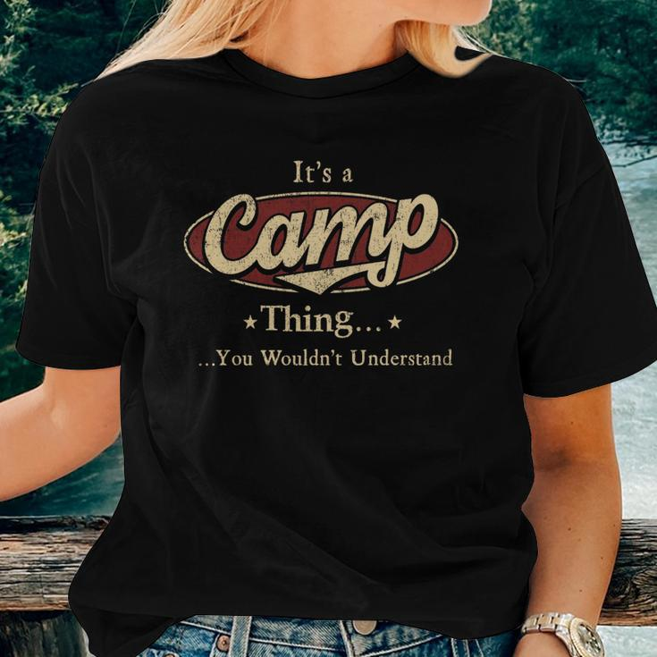 Camp Name Camp Family Name Crest Women T-shirt Gifts for Her