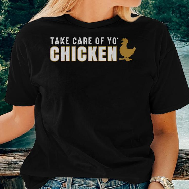 Take Care Of Your Chicken Football Lynch Quote Women T-shirt Gifts for Her