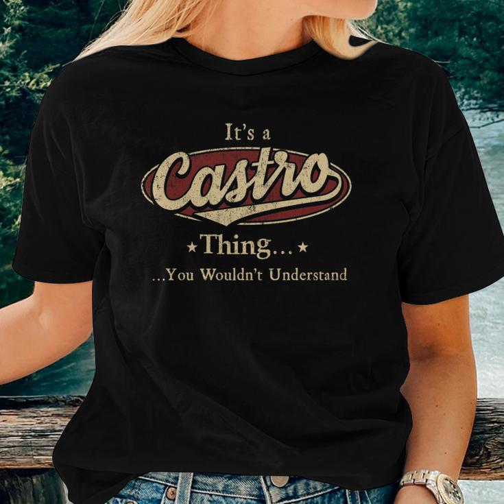Castro Name Castro Family Name Crest Women T-shirt Gifts for Her