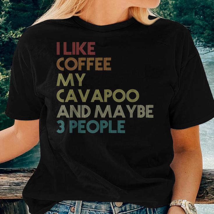 Cavapoo Dog Owner Coffee Lovers Funny Quote Vintage Retro Women T-shirt Gifts for Her