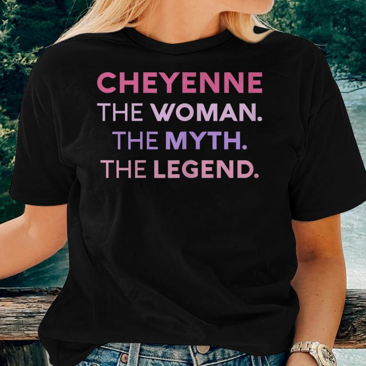 Cheyenne The Woman The Myth Legend Name Personalized Women Women T-shirt Gifts for Her