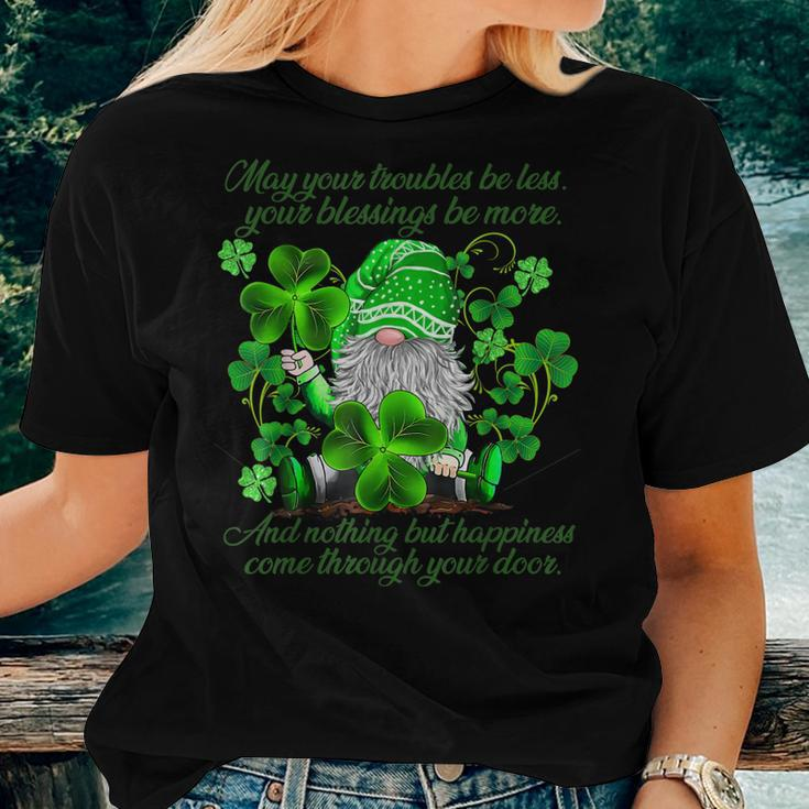 Christian Gnome St Patricks Day Irish Blessing Leprechaun Women T-shirt Gifts for Her