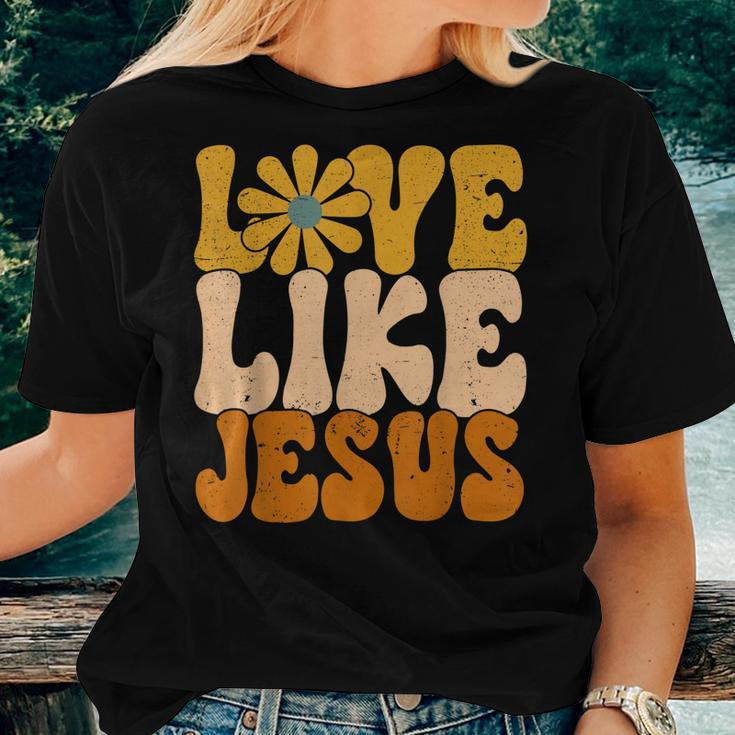 Christian Retro Love Like Jesus Religious Faith God 70S Women T-shirt Gifts for Her